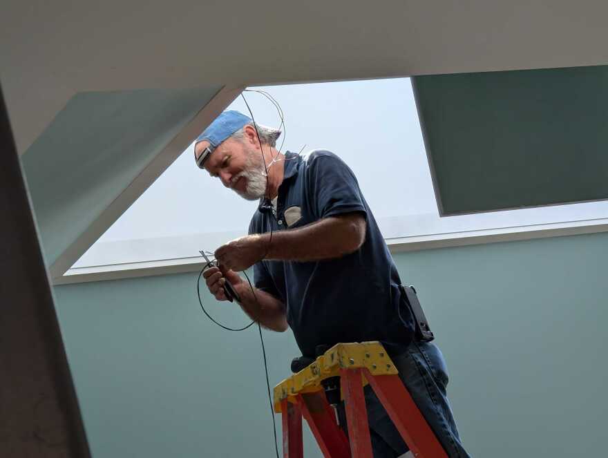 Crews are still working to get the Downtown Suffolk Library's interior ready for patrons.