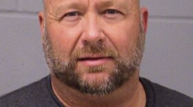 A mugshot of Alex Jones after being arrested for driving under the influence in 2020.