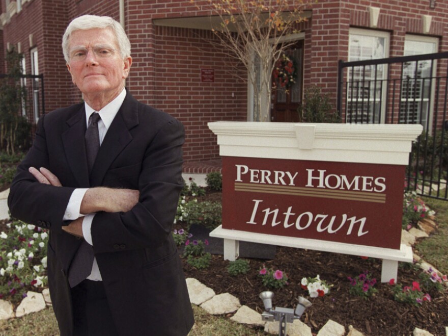 Houston home builder Bob Perry at the sales center of one of his developments in 2002.