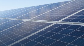 This photo shows a close up view of  some of the solar panels at FPL's Manatee County facility.