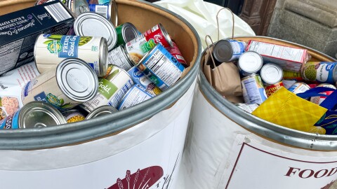 Community Harvest Food Bank provided the organizers with six barrels for food collection, all of which were filled up several times over during the course of the rally.