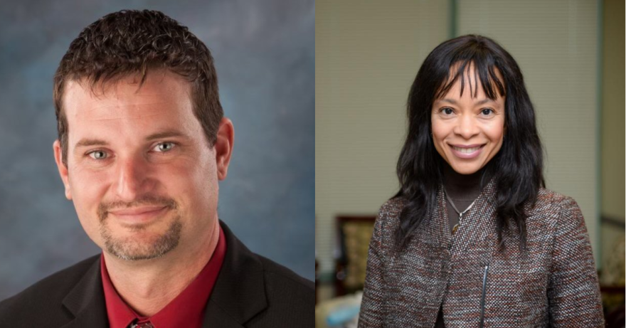 Scott Webster (left) and Dr. Mary Kathleen Figaro (right)