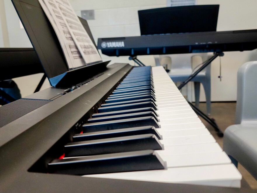 Yamaha piano keyboards were used during the piloted Melodies of Hope piano class at the Buzz Westfall Justice Center in Clayton this spring.