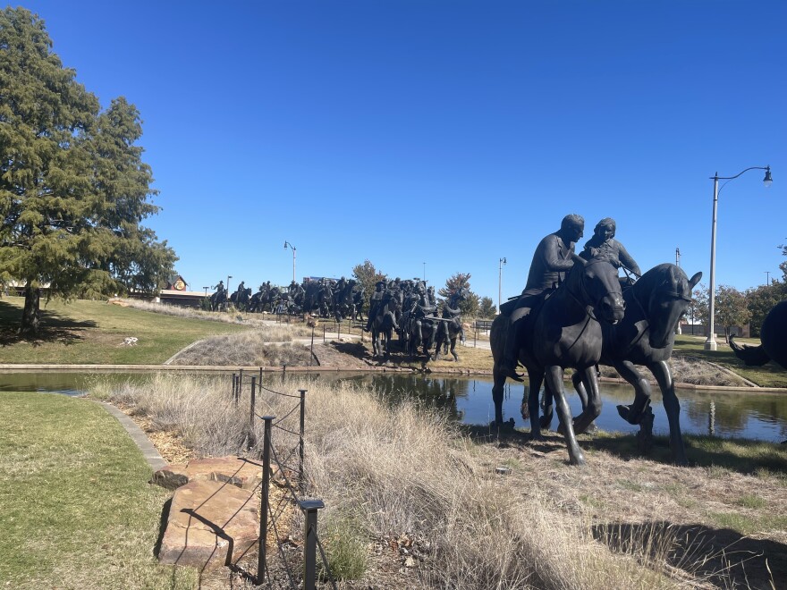 The Land Run monument in Oklahoma City. The sculptures represent a day in 1889 when settlers rushed in to claim "unassigned" lands in Indian Territory.