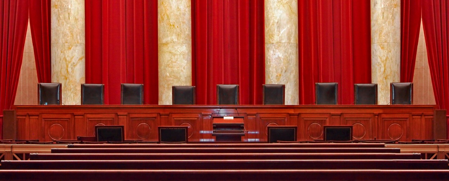 Court room interior at the United States Supreme Court