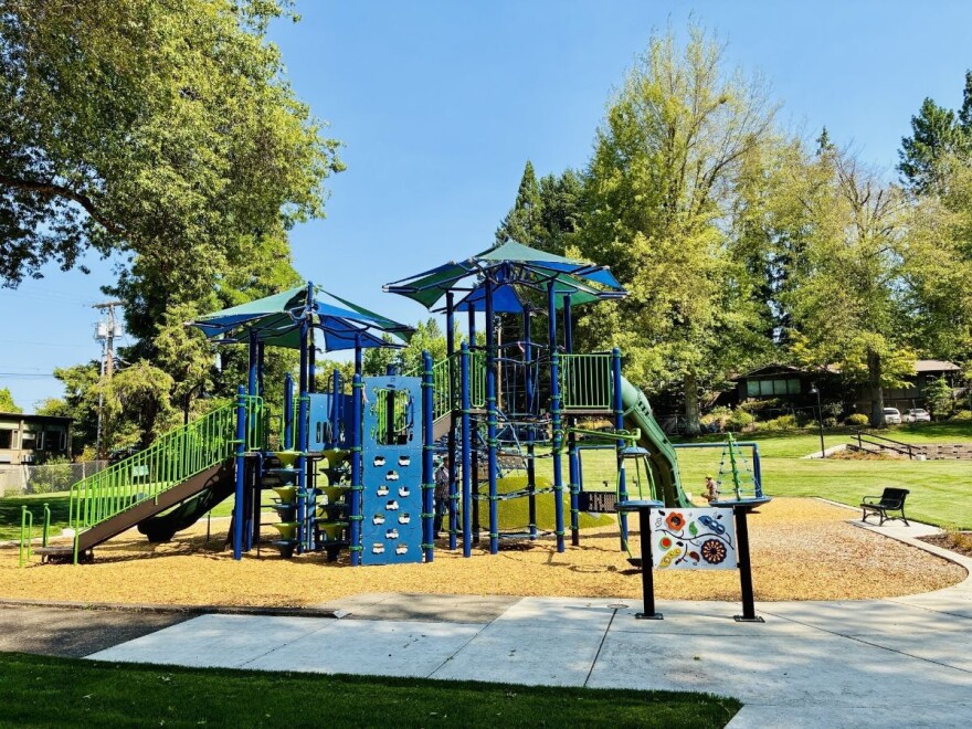 The newly renovated playground at University Park in Eugene.