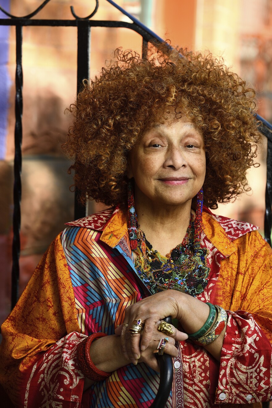 Portrait of the artist Joyce J. Scott. The Baltimore artist has a decades-long career as a quilter, performance artist, painter, writer and bead artist. A collection of her hand-beaded work, "Joyce J. Scott: Messages," is on view at Norfolk's Chrysler Museum of Art through August 17. 