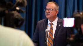 David Hahn, the sole finalist to become Boise State University's next president, speaks to the media Tuesday, June 16, 2026.