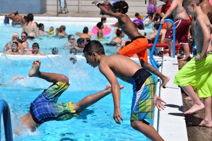 Kids enjoy one of Portland's outdoor pools. This year, long lines are expected for swim lessons.