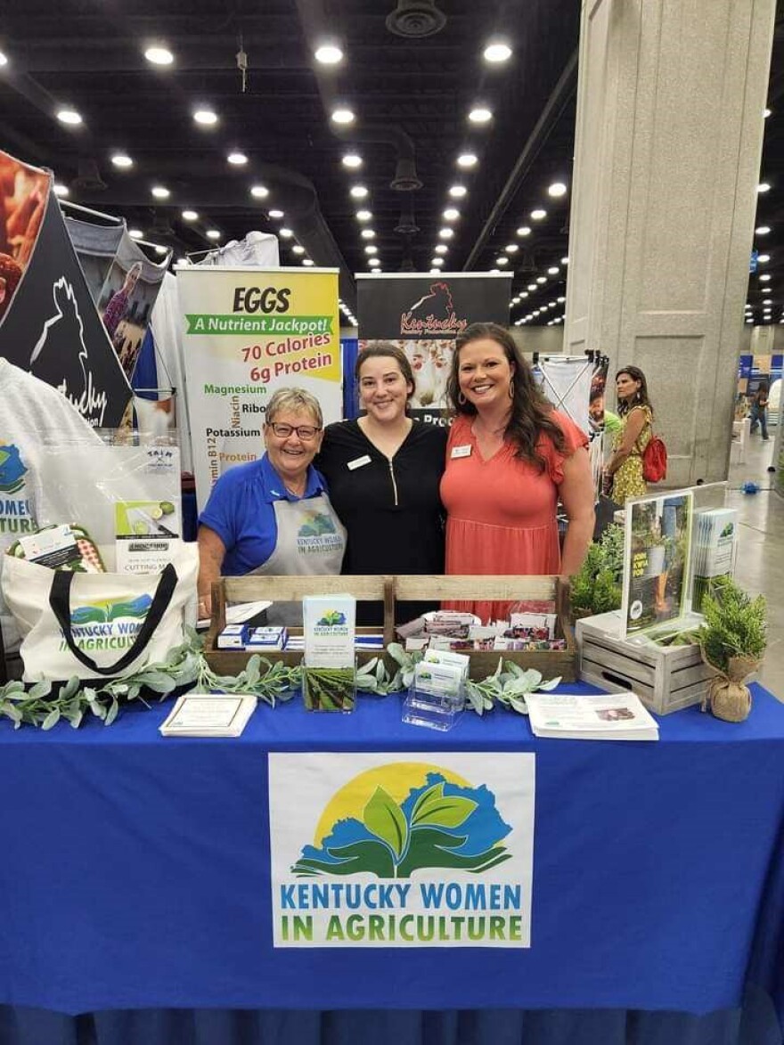 Babette Overman, President of Kentucky Women in Agriculture and Board Members Sarah Vaughn & Natalie Gupton Opening day at the Kentucky State Fair