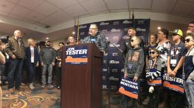 Sen. Tester speaks to supporters in Great Falls.