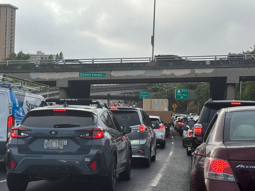 Traffic was bumper to bumper on the H1 as people evacuate for the tsunami generated by a 8.8 earthquake off the coast of the Kamchatka Peninsula. (July 29, 2025)