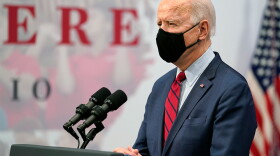 President Joe Biden speaks after a tour of the James Cancer Hospital and Solove Research Institute at The Ohio State University, Tuesday, March 23, 2021, in Columbus.