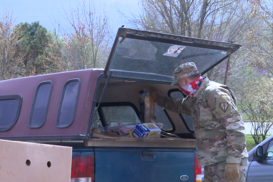 The National Guard started helping on Monday, April 12 and will be stationed in Ellettsville for the foreseeable future.