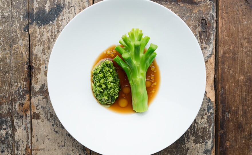 The menu at McMaster's Silo highlights byproducts and off-cuts — like broccoli stems.