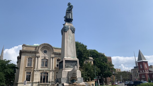 A look at Columbus Circle in Syracuse at the end of July.