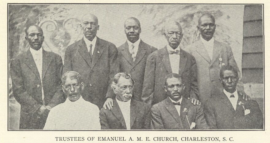 This image of the trustees of Emanuel AME appeared in the 1916 book, <em>Centennial Encyclopedia of the African Methodist Church</em>, by Richard R. Wright.