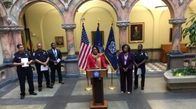 Mayor Warren at City Hall announcing the new post of Deputy Chief of Community Relations