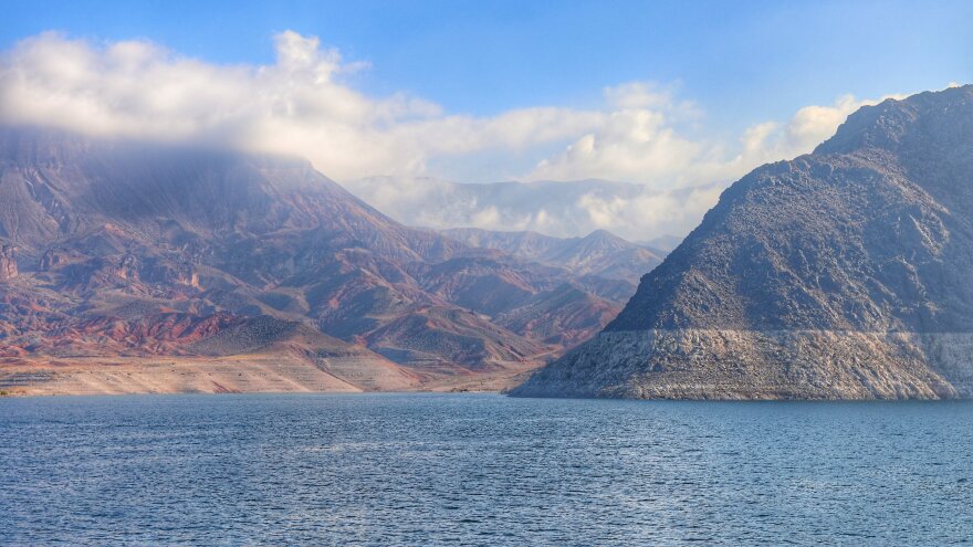 The municipal sewer system in Las Vegas Valley recycles water back into Lake Mead, pictured here, which is fed by the drought-stricken Colorado River. 