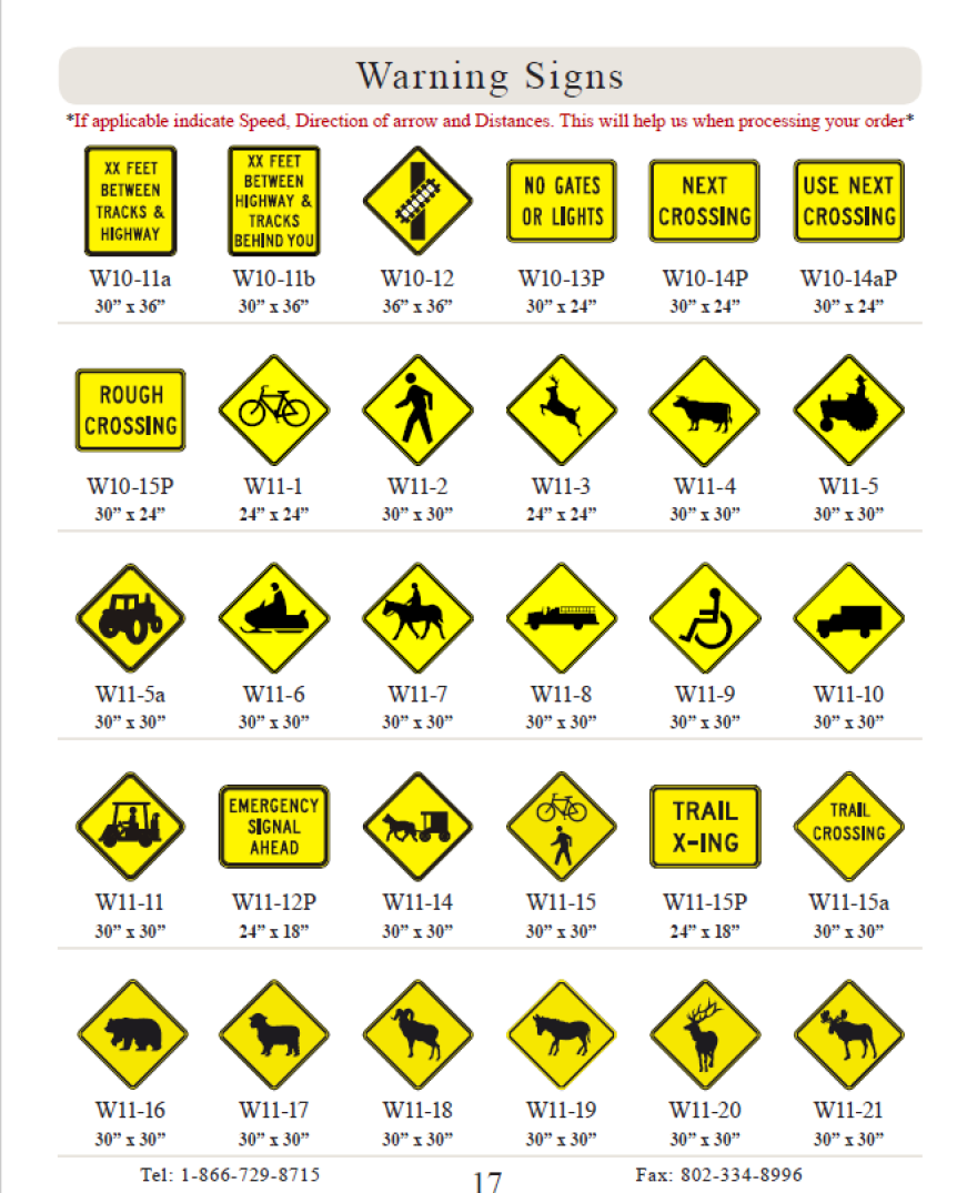 A grid of yellow traffic warning signs