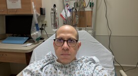 Me waiting to be wheeled into surgery to remove my kidney stones.