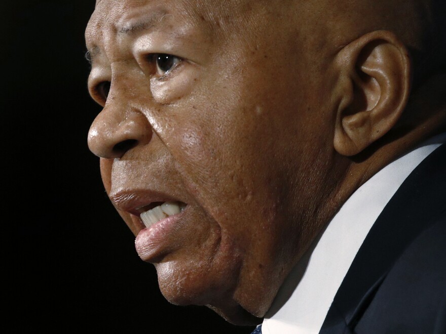 Rep. Elijah Cummings, D-Md., speaks during a luncheon at the National Press Club in Washington in August.