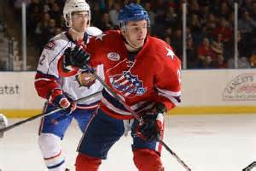 Zemgus Girgensons when he played for the Rochester Americans