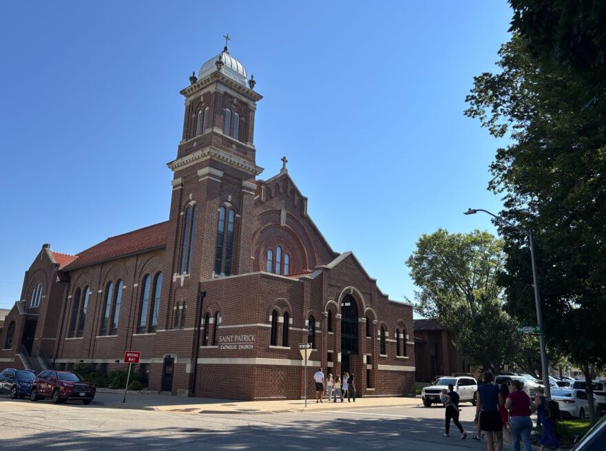 Parishioners head to Saint Patrick Catholic Church in Cedar Falls on Sunday. The parish anticipates welcoming parishioners from neighboring communities as the Journey in Faith initiative takes effect.
