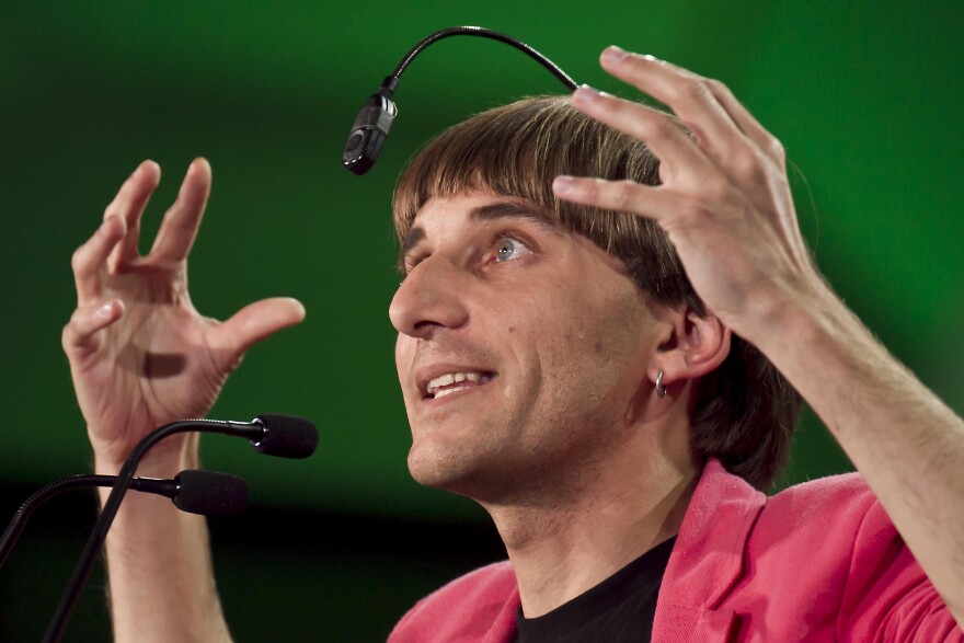 Neil Harbisson, an artist from Barcelona, has a camera implanted in the back of his head, which he says allows him to listen to colors.