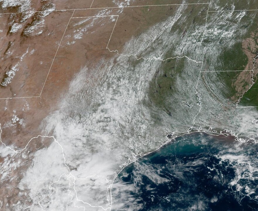Clouds build on Thursday afternoon on April 9, 2026
