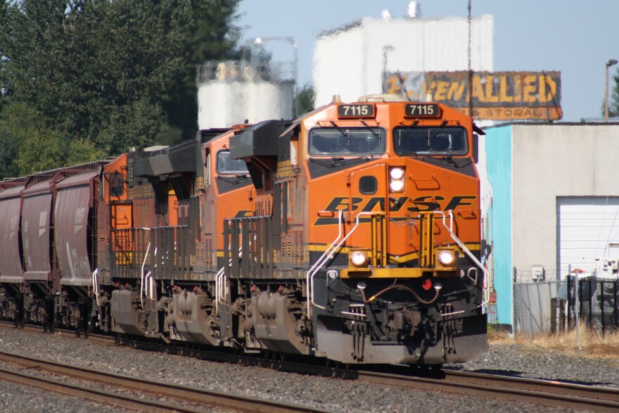 A BNSF train at Auburn Station, taken Sept. 2020. BNSF filed a challenge to the Federal Railroad Administration's rule this week.