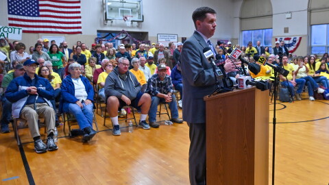 Lackawanna County Commissioner Bill Gaughan speaks during an Oct. 21 Archbald Borough Council meeting.