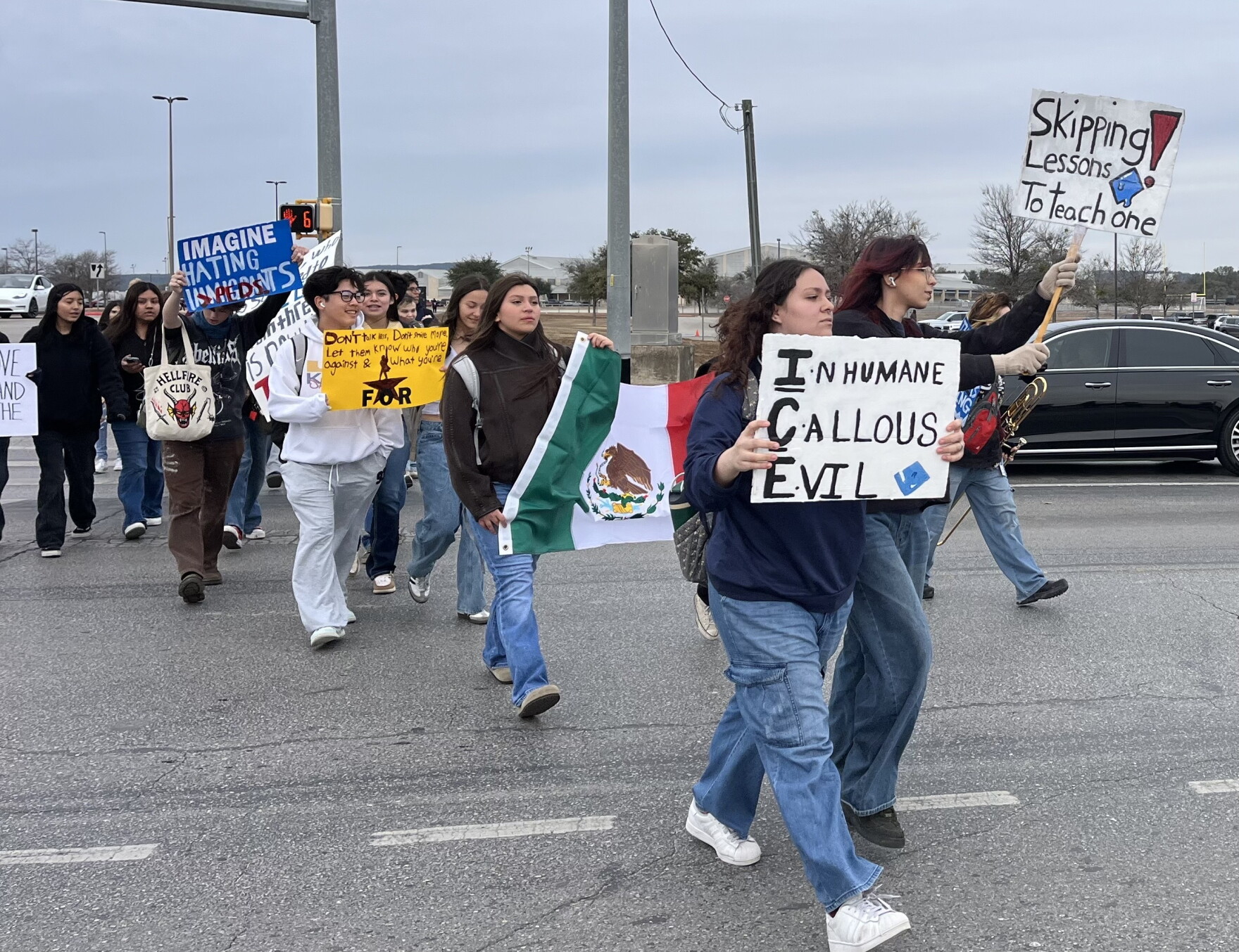 High school students across San Antonio walk out to protest ICE | TPR