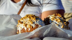 Fans enjoy a tasty treat made with Fluff at the 12th annual What the Fluff? festival in Somerville, Mass., on Sept. 23. The festival celebrates the 100th anniversary of Fluff, invented in Somerville in 1917 by Archibald Query.