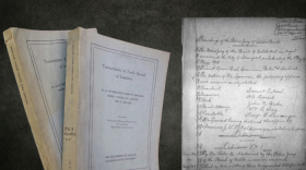 Bound transcriptions of the St. Bernard Parish Police Jury minutes between 1922-1929. Excerpted page of the microfilmed May 8, 1875, Caddo Parish Police Jury minutes.
