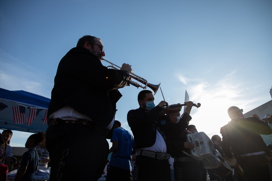 A mariachi band played traditional Mexican funeral songs during the vigil.