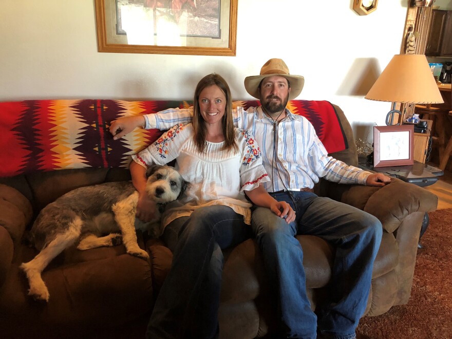 Bonita Carlson and Drew Persson in their home on Persson Ranch are betting big that blockchain can help them charge a premium for their cattle.