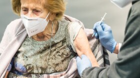 COVID-19 vaccination center, fair grounds Cologne, 1st vaccination