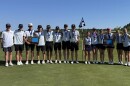 The Rock Ridge boys and girls golf teams pose for a photo together after both teams qualified for the 2026 Minnesota State High School League state golf tournaments.