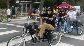 Riders participate in Siclovia on Broadway in 2025