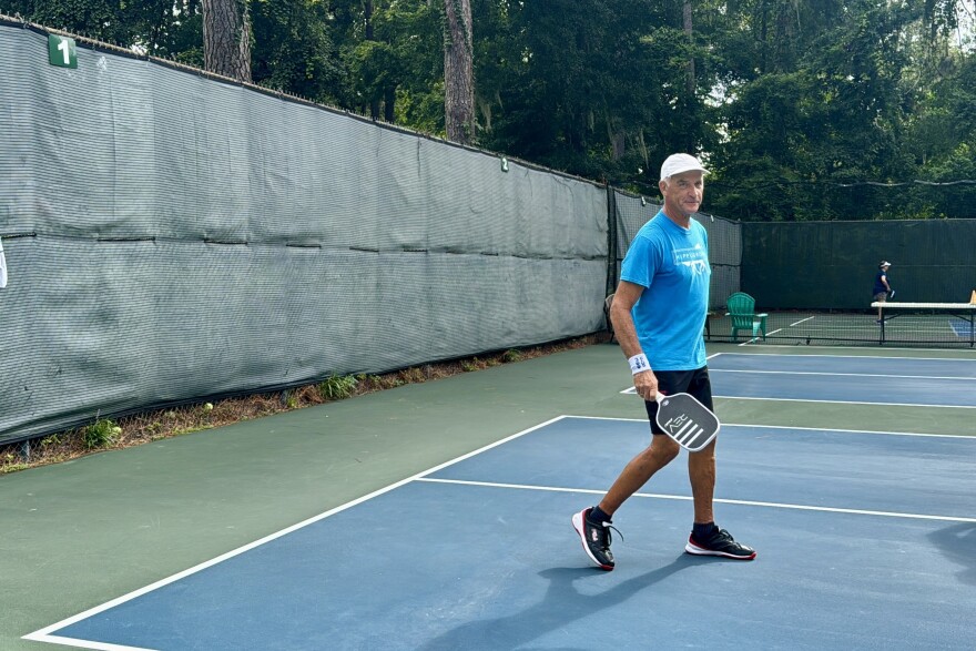 Kevin Rainsberger plays pickleball at least four times a week. (Corey Fiske/WUFT News)