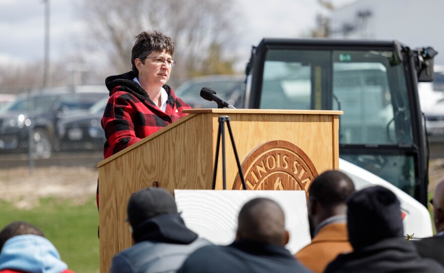 Highlights from the groundbreaking for the new ISU Athletics indoor practice facility on Saturday, April 9, 2022, in Normal.