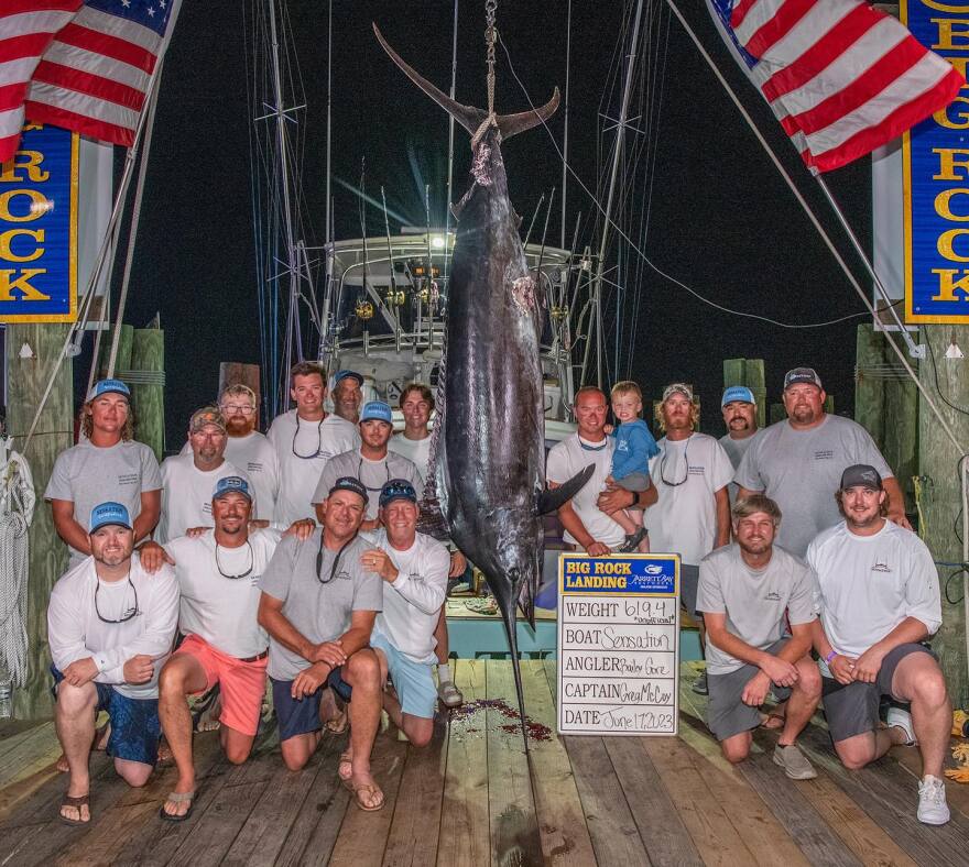 The crew of Sensation reeled in the largest blue marlin of the tournament at 619.4 pounds, and a win would have meant a $3.5 million payday. However, officials disqualified Sensation’s fish on Sunday after two shark bites were found on it when it was brought to the dock.