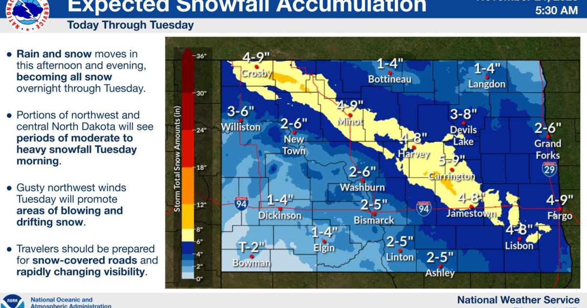 First winter storm of the season arrives tonight | Prairie Public