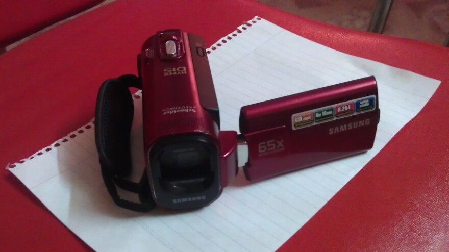 The camera Basil al-Sayed used to record protests before he was shot.