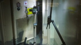 A robot works inside the No. 3 reactor building at the Fukushima Dai-ichi nuclear power plant on April 17.