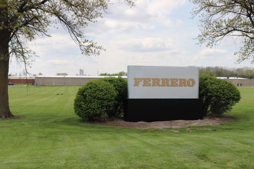 Ferrero sign at entrance