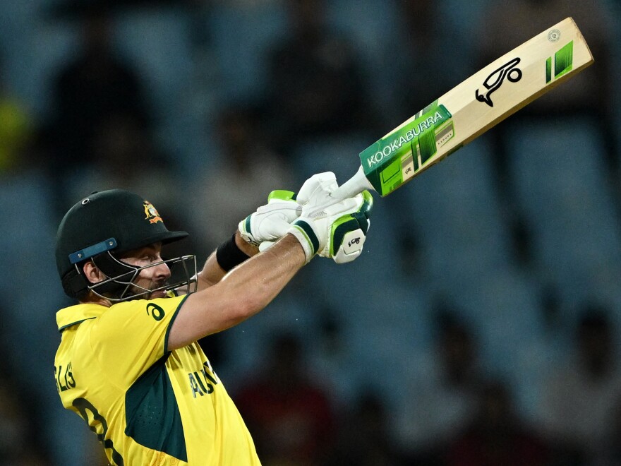 Australia's Josh Inglis plays a shot during the 2023 ICC Men's Cricket World Cup one-day international match between Australia and Sri Lanka in Lucknow, India, on Monday. The sport is coming to the 2028 Olympics.