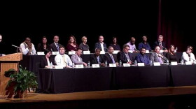 Candidates for the MCS appointed board shared the high school auditorium stage Tuesday night.