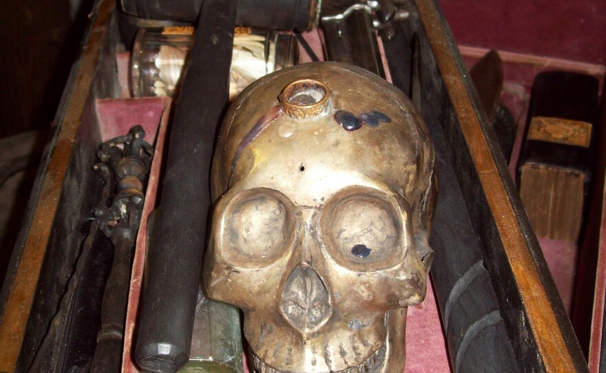 Several Harrisburg Wild West artifacts sit inside of a warehouse building owned by the city, seen here in 2011.